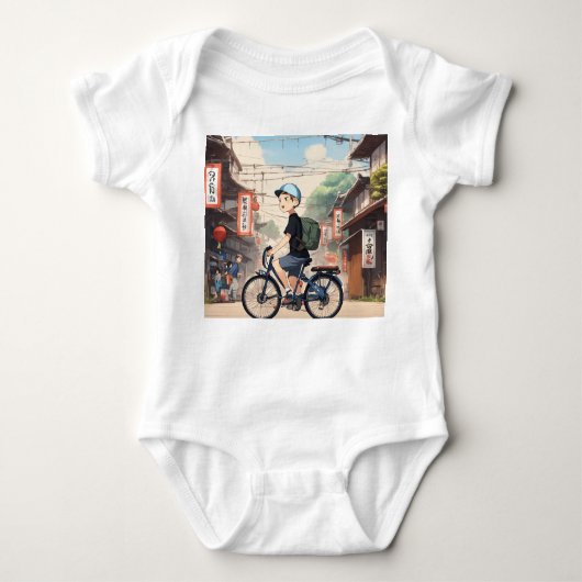 Minimalistisch Anime-geïnspireerd baby geschenk Romper (Voorkant)