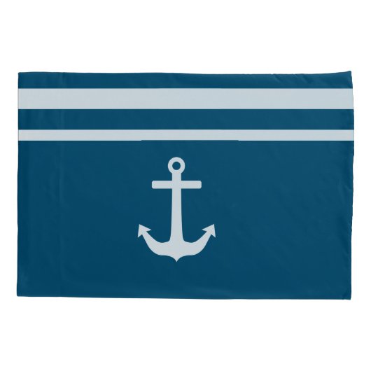 Minimalistisch anker- en Stripes-geluid Kussensloop (Achterkant)