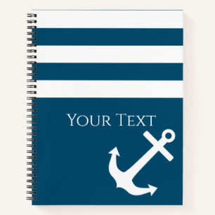 Minimalistisch anker- en Stripes-geluid Notitieboek
