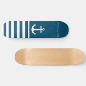 Minimalistisch anker- en Stripes-geluid Persoonlijk Skateboard (Horizontaal)