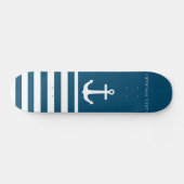 Minimalistisch anker- en Stripes-geluid Persoonlijk Skateboard (Horizontaal)