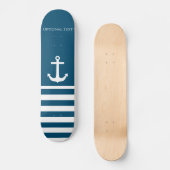 Minimalistisch anker- en Stripes-geluid Persoonlijk Skateboard (Voorkant)