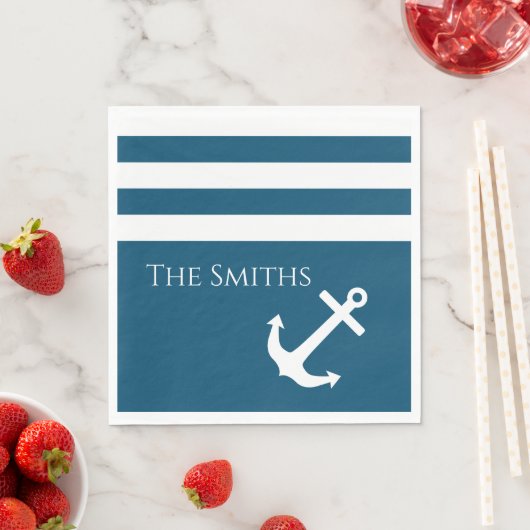Minimalistisch anker- en Stripes-geluid Servet (Insitu)
