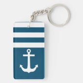 Minimalistisch anker- en Stripes-geluid Sleutelhanger (achterkant)