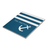 Minimalistisch anker- en Stripes-geluid Tegeltje (Zijkant)