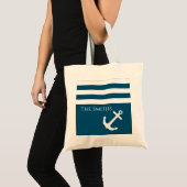 Minimalistisch anker- en Stripes-geluid Tote Bag (Voorkant (product))