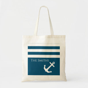 Minimalistisch anker- en Stripes-geluid Tote Bag