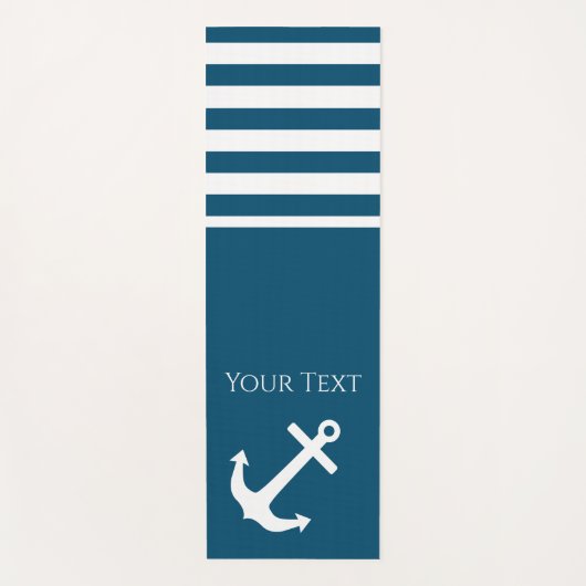 Minimalistisch anker- en Stripes-geluid Yogamat (Voorkant)