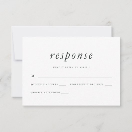 Minimalistisch antwoord op Rsvp voor groen en wit  (Voorkant)