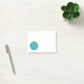Minimalistisch Aqua Monogram Post-it® Notes (Kantoor)