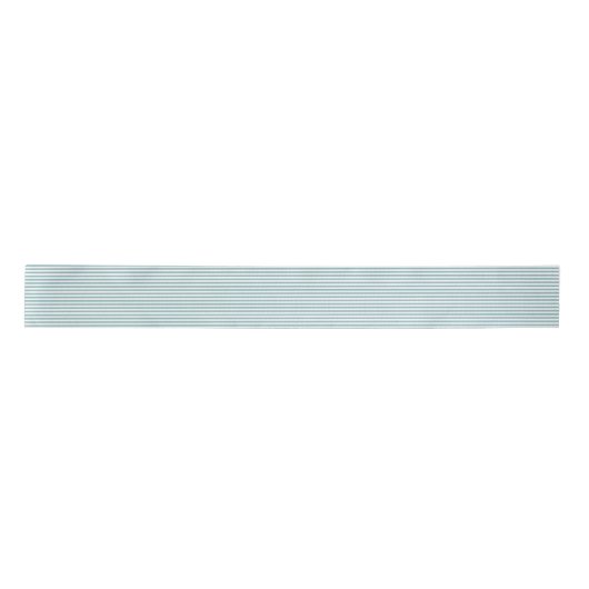 Minimalistisch Aqua/White Simple Stripes Pattern Satijnen Lint (Voorkant)