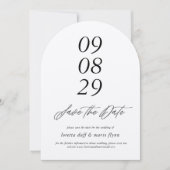 Minimalistisch Arch Kraft papier Bewaar de datum Kaart (Voorkant)