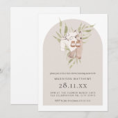 Minimalistisch Arch Waterverf Boy Boho Baby shower Kaart (Voorkant / Achterkant)