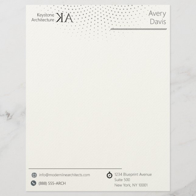Minimalistisch Architectenbureau | Modern Zwart &  Briefhoofd (Voorkant)