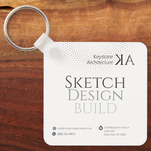 Minimalistisch architectuurjournaal met kalender 2 sleutelhanger (Voorkant)