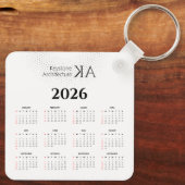 Minimalistisch architectuurjournaal met kalender 2 sleutelhanger (Achterkant)