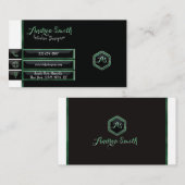 Minimalistisch artistiek monogram voor Emerald Gre Visitekaartje (Voorkant / Achterkant)