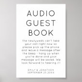 Minimalistisch Audio Gastenboek Trouwbord Poster (Voorkant)