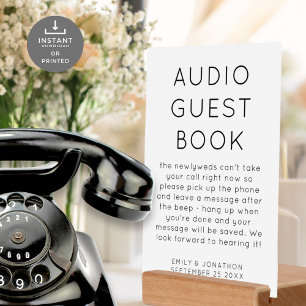 Minimalistisch Audio Gastenboek Trouwbord Poster