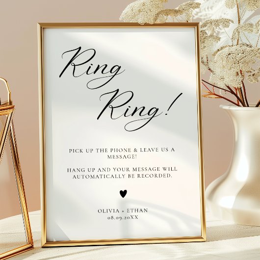 Minimalistisch Audio Gastenboek Trouwbord Poster