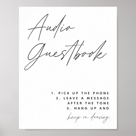 Minimalistisch audio-gastenboekbord | Boho-gastenb Poster (Voorkant)