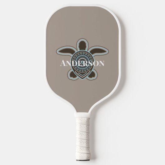 Minimalistisch Australisch Aboriginaal Zee Schildp Pickleball Paddle (Voorkant)