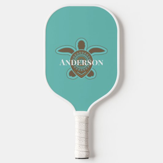 Minimalistisch Australisch Aboriginaal Zee Schildp Pickleball Paddle (Voorkant)