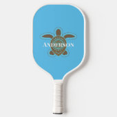 Minimalistisch Australisch Aboriginaal Zee Schildp Pickleball Paddle (Achterkant)