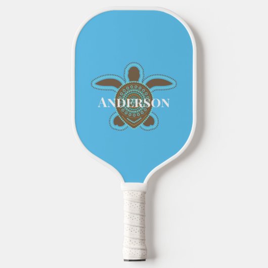 Minimalistisch Australisch Aboriginaal Zee Schildp Pickleball Paddle (Voorkant)