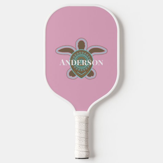 Minimalistisch Australisch Aboriginaal Zee Schildp Pickleball Paddle (Voorkant)