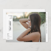 Minimalistisch Avant Garde-fotoAfstuderen Kaart (Voorkant / Achterkant)