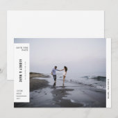 Minimalistisch Avant Garde-fotohuwelijk Save The Date (Voorkant / Achterkant)