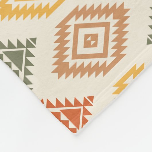 Minimalistisch Azteeks geometrisch tijdloos patroo Fleece Deken (Hoek)