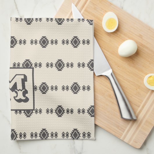 Minimalistisch Azteeks geometrisch tijdloos patroo Theedoek (Quarter Fold)