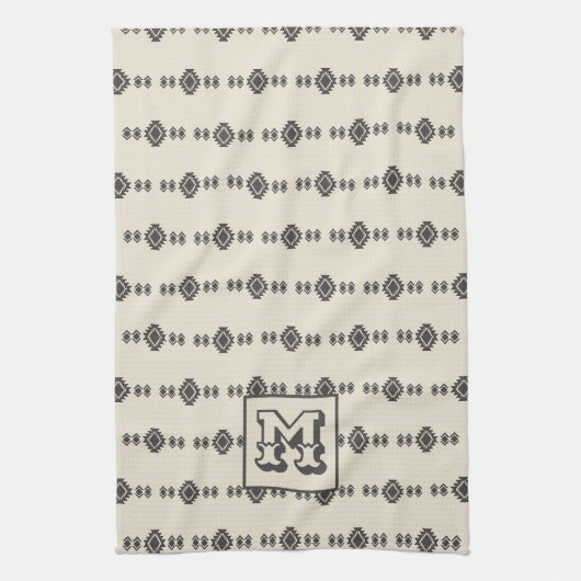 Minimalistisch Azteeks geometrisch tijdloos patroo Theedoek (Verticaal)