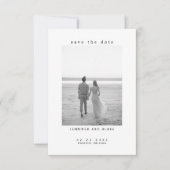 Minimalistisch B/W-fotohuwelijk sparen de datum (Voorkant)