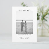 Minimalistisch B/W-fotohuwelijk sparen de datum (Staand voorkant)