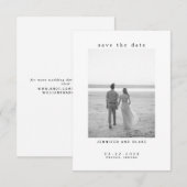 Minimalistisch B/W-fotohuwelijk sparen de datum (Voorkant / Achterkant)