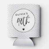 Minimalistisch B&W geometrisch 40e verjaardagsscri Blikjeskoeler (Achterkant)