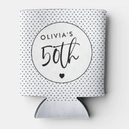 Minimalistisch B&W geometrisch 50e verjaardagsscri Blikjeskoeler