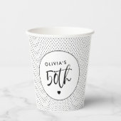 Minimalistisch B&W geometrisch 50e verjaardagsscri Papieren Bekers (Voorkant)