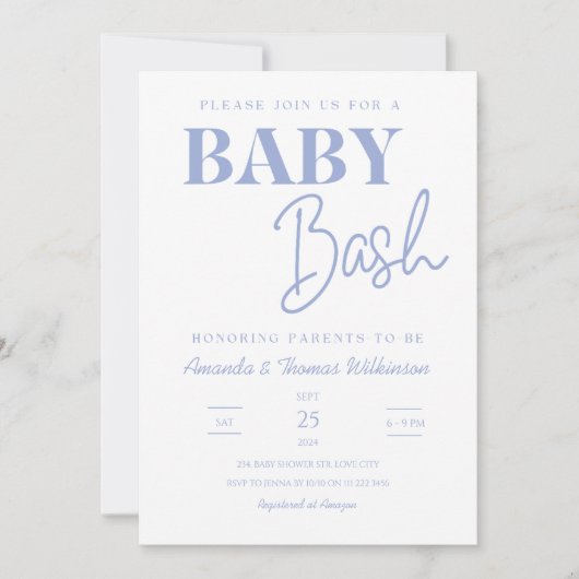 Minimalistisch Baby Bash Koppels Baby shower Kaart (Voorkant)