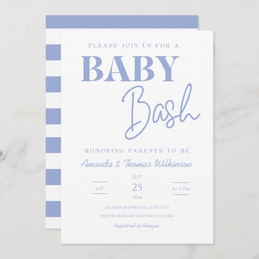 Minimalistisch Baby Bash Koppels Baby shower Kaart (Voorkant / Achterkant)