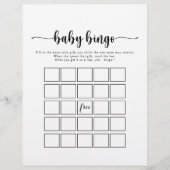 Minimalistisch Baby Bingo Shower Game (Voorkant)