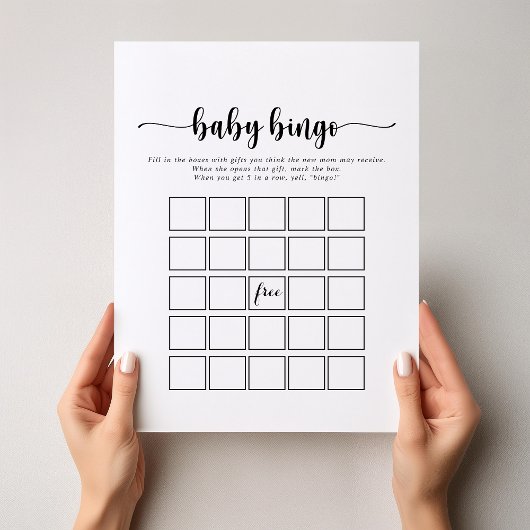 Minimalistisch Baby Bingo Shower Game