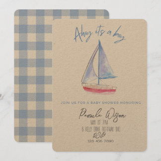 Minimalistisch baby boy baby shower kaart