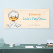 Minimalistisch Baby Duck Gender Neutral Baby showe Spandoek (Beurs)