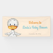 Minimalistisch Baby Duck Gender Neutral Baby showe Spandoek (Horizontaal)