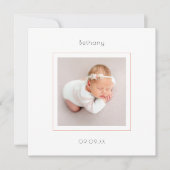 Minimalistisch Baby met 3 foto's Aankondiging (Voorkant)