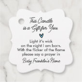 Minimalistisch Baby shower Baby Boy Candle Bedankjes Labels (Voorkant)